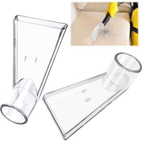Embout d'aspirateur – Accessoire universel réutilisable et multifonctionnel en 2 pièces pour le nettoyage des voitures, des canapés et des surfaces humides. (1/4)