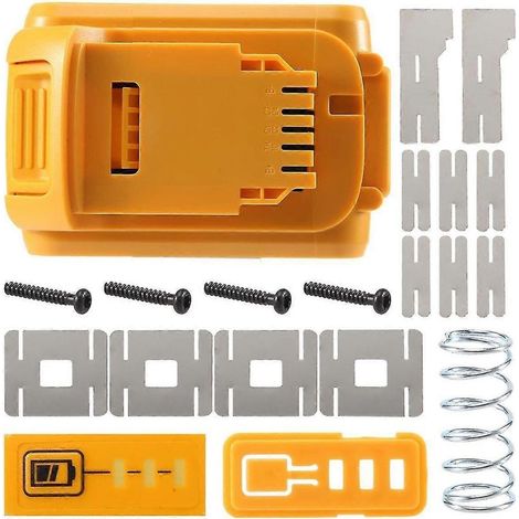 Boîtier de remplacement en plastique pour batterie DeWalt 20V DCB201, DCB203, DCB204, DCB200 18V Li-Ion (3A, 4A, 5A). (1/4)
