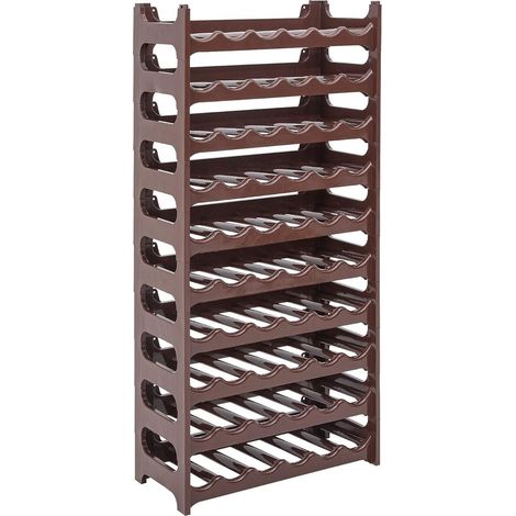 Casier à bouteilles modulaire marron 60 bouteilles empilable