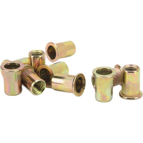 10 inserts filetés rivet écrous M8x1,25x18mm zingué, lot de 10 pièces pour automobile, écrous à sertir, composants de fixation (1/5)