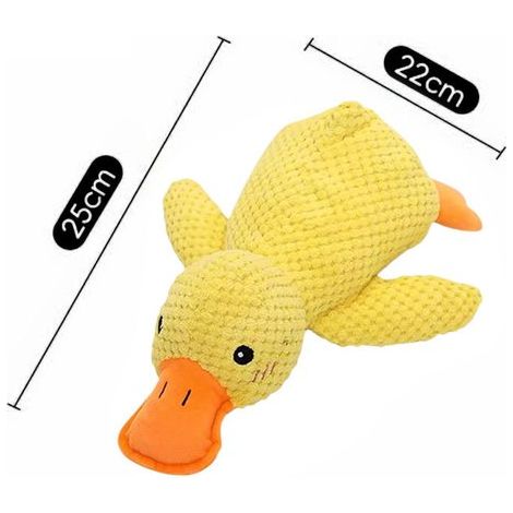 Juguetes antiestrés para perros, Juguete amarillo con sonido, Juguetes antiestrés para perros pequeños y cachorros, Pato, juguetes para perros (1/5)