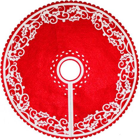 Gonna per albero di Natale - Gonna per albero da 30,5 cm - Con motivo floreale - Per la festa di Capodanno (1 pz) (1/5)