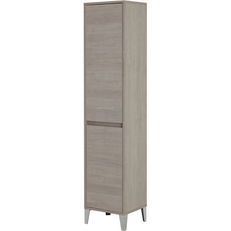 Colonna da bagno portabiancheria 180 cm a 2 ante in legno Rovere Chiaro WORLD (1/3)