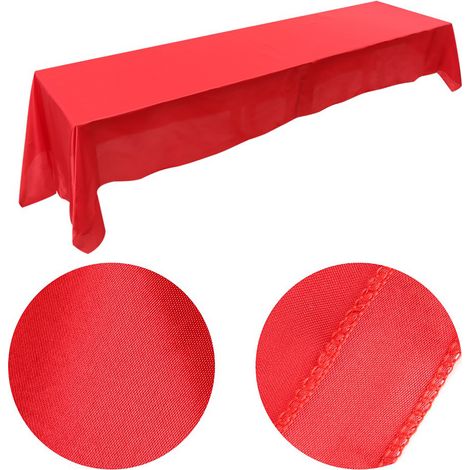 Rechteckige Tischdecke, 145 x 320 cm, fleckenabweisend, rot, für Bankette, Hochzeiten und Partys (1/5)