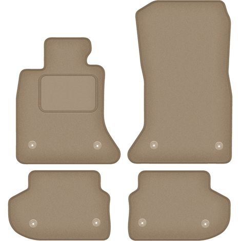 Alfombrillas de terciopelo para coche: BMW Serie 5 F10FL sedán (2013-2017) beige