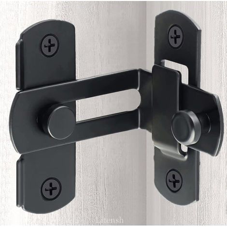 Verrou de sécurité en acier inoxydable pour portes coulissantes, de couleur noire, pour installation domestique et usage quotidien.-AquaForge (1/5)