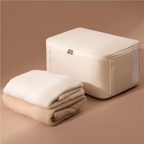 Sac de rangement pliable, pour vêtements, couette, pour vêtements, boîte de rangement placard, organisateur d'armoire durable d'hiver pull, L (1/5)