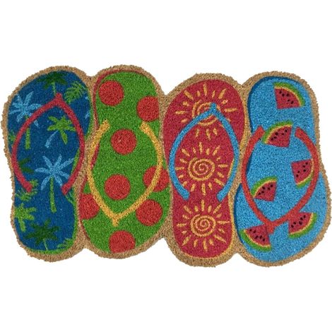 Tapis De Soin Extérieur - Tapis D'Entrée En Fibres Naturelles - 45 X 75 Cm - Dos En Pvc Anti-Dérapant - Pour Intérieur Et Extérieur (1/5)