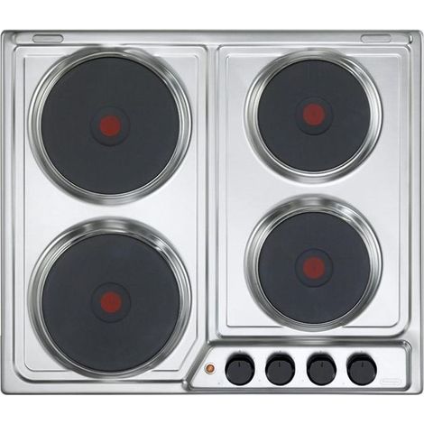 Delonghi – Plaque électrique intégrée 60 cm – Acier inoxydable – 4 foyers – Commande rotative – Puissance 7000 W