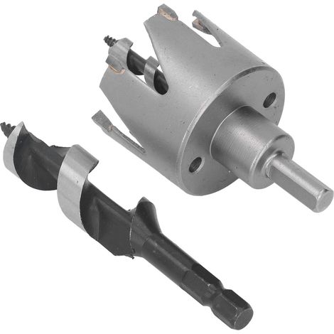 Kit d'installation de serrure de porte, scie cloche à bille à 6 lames en carbure cémenté pour porte en métal et bois (1/5)