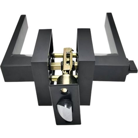 Cerradura de interior con llave, apta para puertas de madera/aleación de aluminio, material aluminio/cobre, color negro. (1/5)