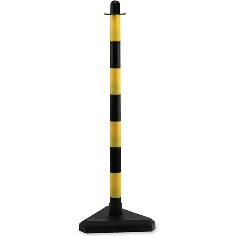 Moravia Kettenständer leicht schwarz/gelb 40 x 870 mm Dreiecksfuß Kunstständer + betongefüllt (1/3)