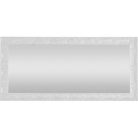 Specchio da parete con cornice in legno decorativo 95x55 Cadice - Bianco