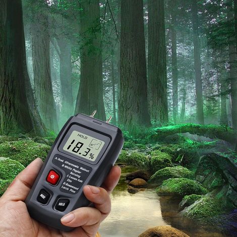 Tragbares Holzfeuchtemessgerät mit digitalem LCD-Bildschirm und Sensor (1/5)