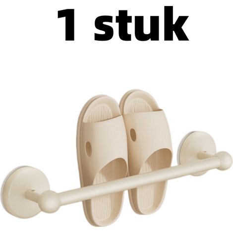 1 pièce étagère porte chaussons à ventouses étagère à chaussures de salle de bain sans perçage fixation murale pour toilettes rangement près de la bonde 30 cm x 6 5 cm x 5 8 cm blanc cassé (1/5)