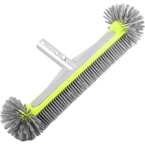 Spazzola professionale per pareti e piastrelle della piscina, con testina rotonda da 17,5" e manico in alluminio resistente, setole in nylon di alta qualità con clip EZ (1/5)