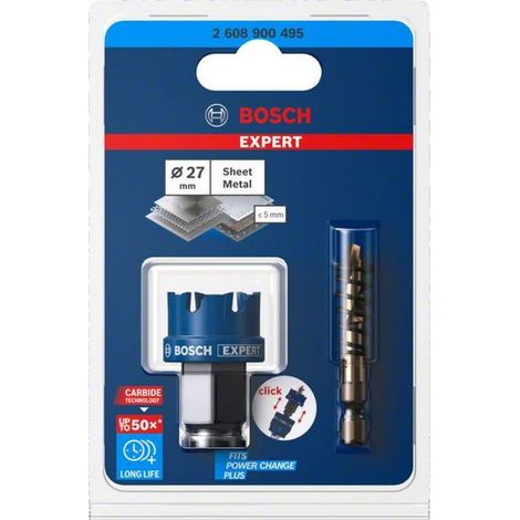 Präzisions-Hartmetall-Lochsäge Expert Metall BOSCH Ø27 mm - 2608900495