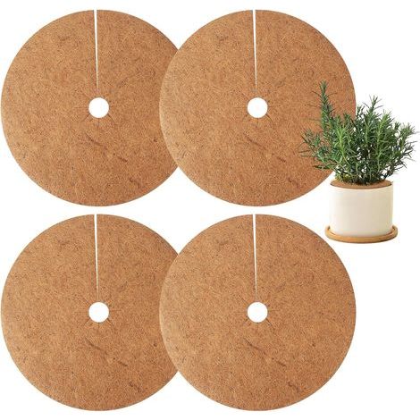 4 x Plant Protection Disc, Coconut Plant Protection Mat, Coconut Protection for Potted Plants for Plant Protection Against Frost in Winter (40 cm) (1/5)
