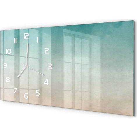 Horloge Murale Panoramique en Verre 60x30 cm Décorative Moderne Salon Cuisine Arrière-plan abstrait (1/5)