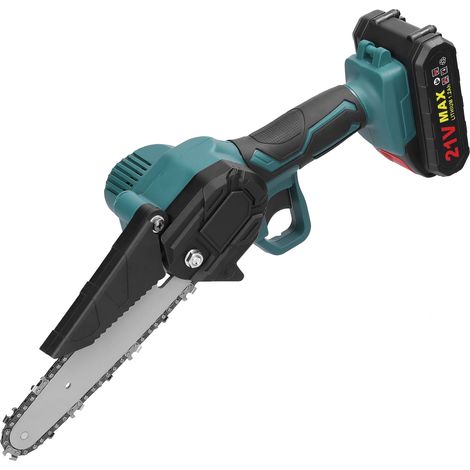 Scie d'élagage électrique portable 21 V rechargeable, petite tronçonneuse pour fendre le bois, outil de travail du bois à une main pour jardin et verger, coupe-branches (1/5)