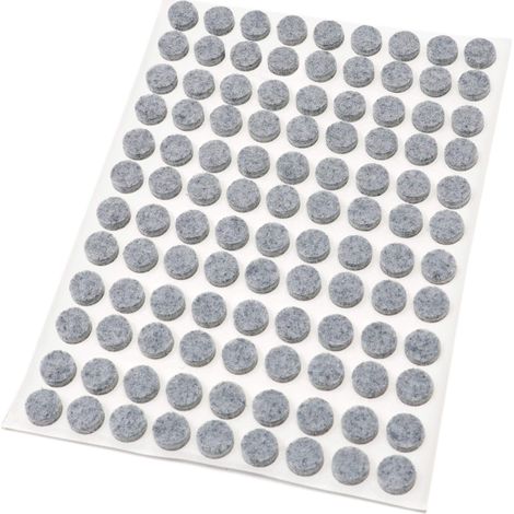 Adsamm® / 108 x feltrini autoadesivi/Grigio/ø 10 mm/Rotondo/piedini per mobili in feltro da 3.5 mm di spessore/pad protettivi per arredi (1/4)
