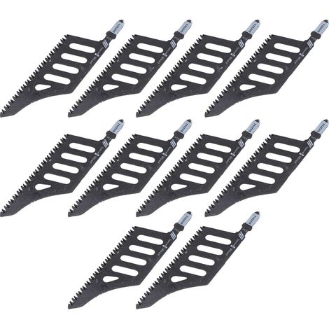 Lot de 10 lames de scie sauteuse à angle droit (90°) pour bois, plastique et panneaux de fibres. (1/5)