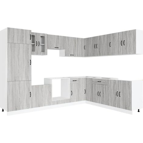 Maison Exclusive - Set Mobili da Cucina 14 pz Kalmar Grigio Sonoma in Truciolato