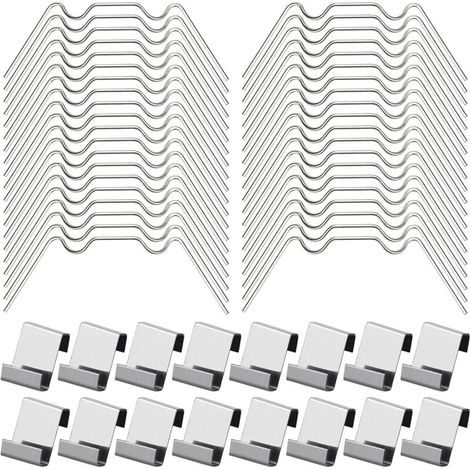 100Pcs Clips de Vitrage pour Serre Inclure 50Type W Serre Pinces en Acier Inoxydable et 50 Clips de Type Z pour Vitre de Serre