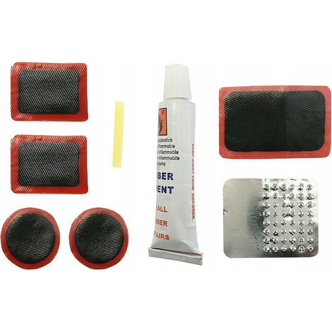 Kit de réparation de vélo avec rustines et colle pour pneus de vélo (1/2)