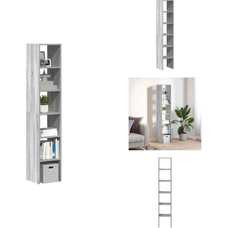 Bücherregale 2 Stk. Stapelbar Grau Sonoma 30x30x80 cm - Bücherregal - Bücherregale - Bücherständer - Bücherschrank (1/5)