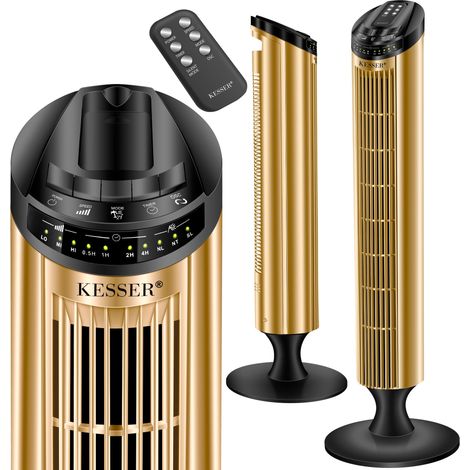 KESSER Turmventilator FERNBEDIENUNG Ventilator LED Display Standventilator Klimaanlage Schwarz / Gold (1/5)