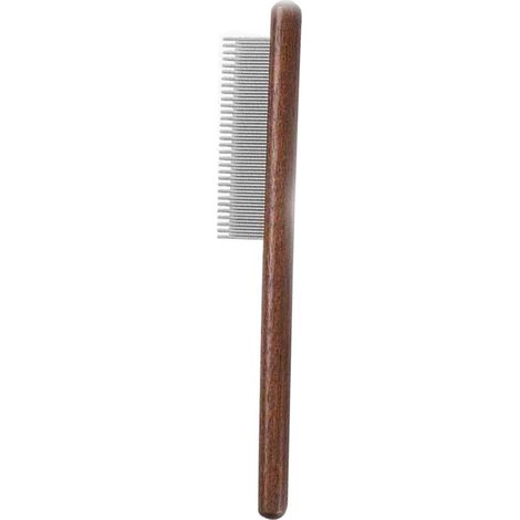Peigne pour animaux de compagnie Peigne pour chien et chat enlève les poils flottants Peigne à nœud ouvert en bois Pour les animaux de compagnie(peigne à une rangée à dents hautes et basses) (1/5)
