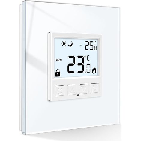 Programmable Digital Thermostat Central Heating Thermostats For Combined Boiler, Electric, Water, White (1/5)