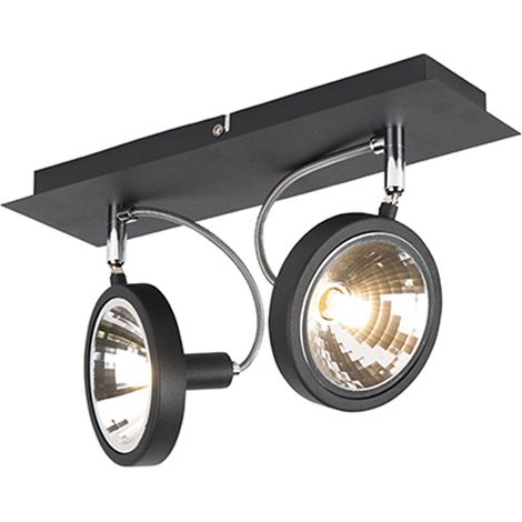 Design Spot schwarz 2-flammig verstellbar - Nox