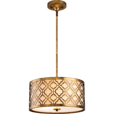 Elstead Arabella - Luminaire suspendu moyen à 2 ampoules à montage double pour plafond rond, or, E27 (1/4)