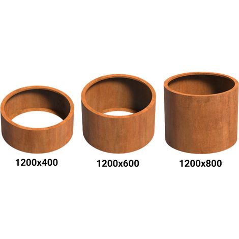 Adezz Circum ohne Boden Pflanzgefäß aus Corten-Stahl Pflanzkübel Blumentopf