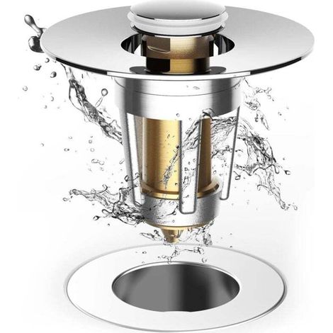 Portalavabo per Badezimmer, 28–34 mm Portabagno con Haarfänger, Abflusssieb fürs Portalavabo con Korb-Crezuo