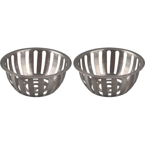 Set aus 2 runden, verstopfungsfreien Edelstahl-Dachablaufrinnen für Garten und Balkon (125 mm) (1/5)