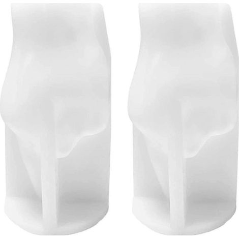 Lot de 2 bougies en silicone en forme de doigt d'honneur, pour la fabrication de bougies, de résine et de savon, 9,7 cm (3,8 pouces). (1/3)