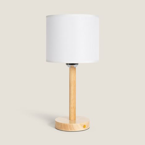 Lampada da Tavolo LED 1W Portatile in Legno con Batteria USB Ricaricabile Folgosa Naturale (1/5)