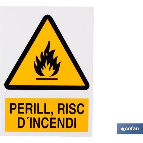 Panneau en polystyrène 297 x 210 mm - danger, risque d'incendie