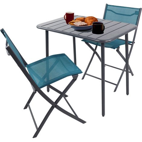 3 parti Bistroset Set Balcone Giardino Sumila 79x80x55 - VCM