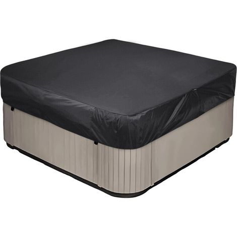 Garden Hot Tub Cover 24424430cm Black, 2100D Oxford Fabric, Waterproof Dustproof Anti-UV, for Outdoor Spa Tub, Outdoor Spa Bath Hood (1/4)