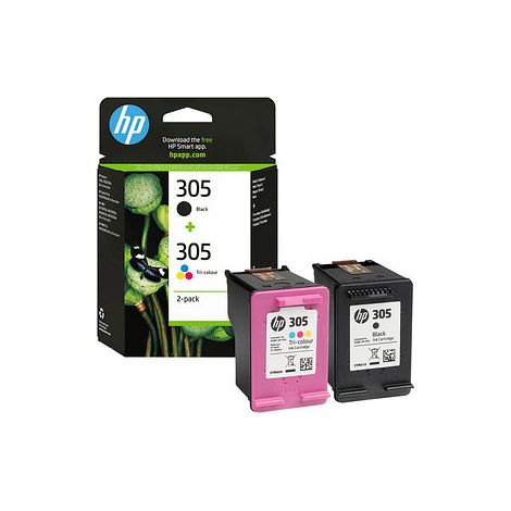 Hewlett Packard HP 305 2-Pack Tri-color/Black Original Ink Cartridge (6ZD17AE) (1/2)
