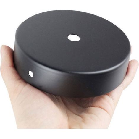 5 pièces Auvent de Plafond 10cm Rosace Plafond Luminaire Noir Cache Fil Lustre Plafond Pavillon Luminaire Metal Baldaquin Lampe (1/5)