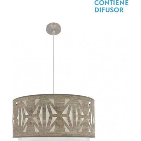 FABRILAMP Pendelleuchte of Holz Farbe Grau/Nickel Modell Katerina Dimmbar
