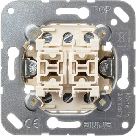 Jung Multi-Switch 2 veces (mecanismo), pulsador doble con 2 x 2 contactos NA (libres de potencial) y posición cero 532-4 U