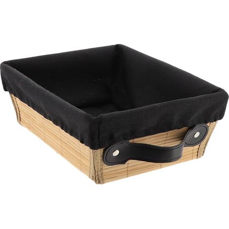 Ankleidekorb bambus l20,5xp26xh10,5 cm - bambus stoff schwarz - Tendance