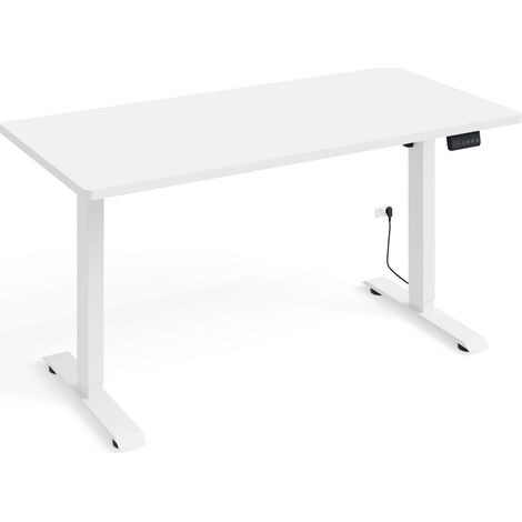 Scrivania regolabile in altezza elettricamente 140x70 bianco (1/4)