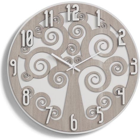Orologio da parete D50 ALBERO DELLA VITA 2 in legno laminato BRC (1/3)